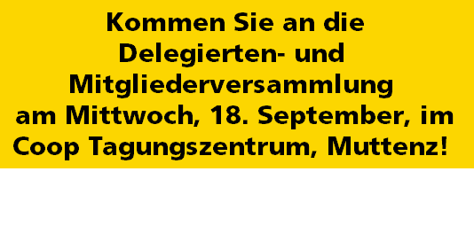 Delegierten- und Mitgliederversammlung am Mi. 18.09.