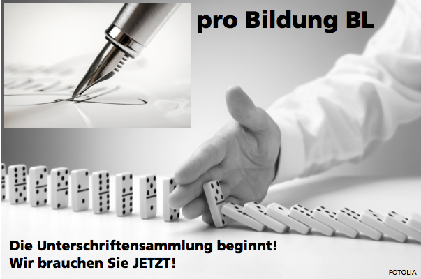 pro Bildung BL: Die Unterschriftensammlung beginnt! Wir brauchen Sie jetzt!